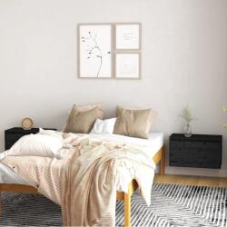 vidaXL Dulapuri de perete, 2 buc. , negru, 60x30x35 cm, lemn masiv pin (813454) Raft