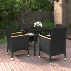 vidaXL Set mobilier de grădină cu perne 5 piese poliratan & sticlă (3099770)