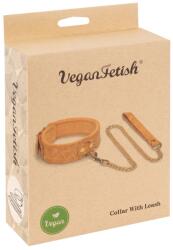 Vegan Fetish Collar with Leash Natural