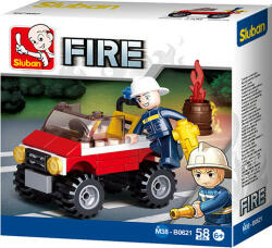 Sluban Fire - Kis tűzoltó jeep építőjáték készlet (M38-B0621)