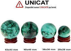  Sfera din Malachit Minerala Naturala - 29-43 x 29-43 mm - 1 Buc