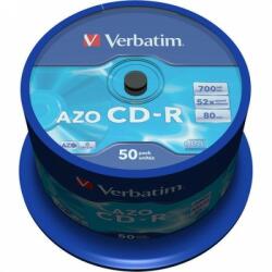 Verbatim CD-R Verbatim Spindle Crystal Azo, 52X, 700MB, 50 buc