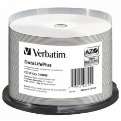 Verbatim CD-R disc Verbatim 700MB/80minute 52x spindle printabil AZO CRYSTAL 50 bucati non-id