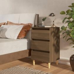 vidaXL Noptiere picioare lemn masiv 2 buc. stejar maro, 40x35x69 cm (813139)