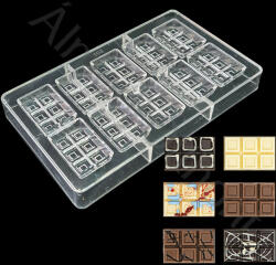 Polikarbonát csokoládé és bonbon forma - Mini táblás csokoládé