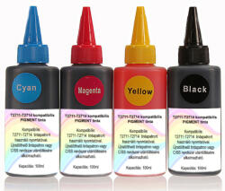 Utángyártott T2711-T2714 kompatibilis pigment alapú tinta, 100ml (db) (EPSON-PIG-T2711-4-db)