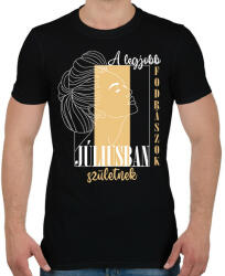 printfashion A legjobb fodrász - Hónappal (fehér) - Férfi póló - Fekete (7315218)