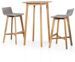 vidaXL Set mobilier bar, 3 piese, lemn masiv de acacia (44220)