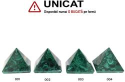 Piramida din Malachit Minerala Naturala - 52-53 x 52-53 x 42-44 mm - 1 Buc
