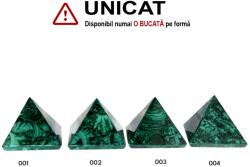 Piramida din Malachit Minerala Naturala - 52-53 x 52-53 x 41-43 mm - 1 Buc