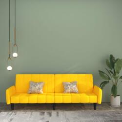 vidaXL Canapea extensibilă cu 2 locuri, galben, catifea (337386) Canapea