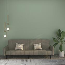 vidaXL Canapea extensibilă cu 2 locuri, gri închis, catifea (337380) Canapea