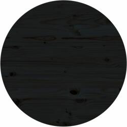 vidaXL Blat de masă, negru, Ø80x2, 5 cm, lemn masiv de pin (813663)