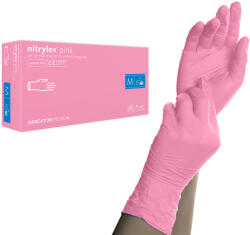 Mercator Medical pink nitril gumikesztyű Rózsaszín M