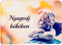 Valex Decor 4db. "Nyugodj békében" feliratos, angyalkás dekor tábla 7 x 5cm (GV04-302)