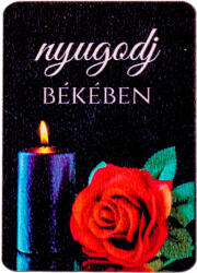  4db. "nyugodj békében" feliratos, bordó rózsás dekor tábla 7 x 5cm (GV04-314)