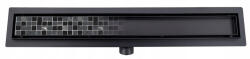 Rigoleinox Rigola dus Negru Mat cu gratar Plat, integral din inox, lungime 60cm