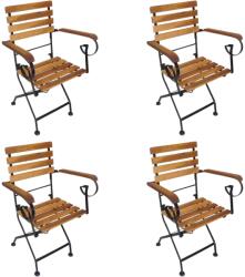vidaXL 4 darab acél és tömör akácfa kerti összecsukható szék (316834)