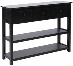 vidaXL Servantă, negru, 108x30x76 cm, lemn masiv de paulownia (338548) Comoda