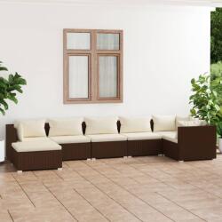 vidaXL Set mobilier de grădină cu perne, 7 piese, maro, poliratan (3101826) - vidaxl