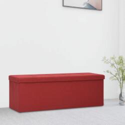 vidaXL Bancă de depozitare pliabilă, roșu vin, imitație de pânză (338796)