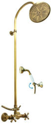 RAV SLEZÁK Zuhany csaptelep RAV SLEZÁK MORAVA zuhanyszettel együtt 100 mm régi sárgaréz MK181.03SM (MK181.03SM)
