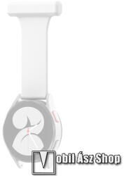 Okosóra szíj - szilikon, kitűzhető forma - FEHÉR - 67mm hosszú, 20mm széles - SAMSUNG Galaxy Watch 42mm / Xiaomi Amazfit GTS / Galaxy Watch3 41mm / HUAWEI Watch GT 2 42mm / Galaxy Watch Active / Activ