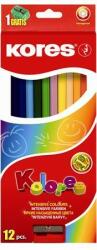 Kores Színes ceruza készlet, hatszögletű, Kores Hexagonal, 12 különböző szín, 12 db/készlet (IK100112)