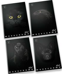 Pigna Füzet Pigna Monocromo Black A/4 38 lapos vonalas