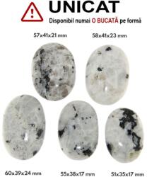 Palm Stone Piatra Lunii Rainbow Minerala Naturala - 51-60 x 35-41 x 17-24 mm - (XXL) - 1 Buc
