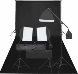 vidaXL Kit studio foto cu set de lumină și fundal (3094678)