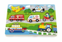 Viga Toys Puzzle Viga, cu sunete, Mijloace de transport (51274_001)