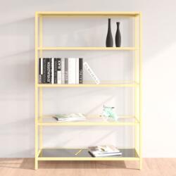 vidaXL Raft, auriu și negru, sticlă securizată (331642) Biblioteca