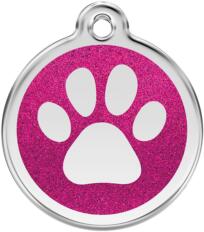 Red Dingo Csillámos Rozsdamentes mancs mintás acél biléta hot pink