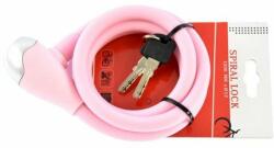 VeloGo kulcsos sodronyzár, 120 cm x 10 mm, vázkonzol nélkül, rózsaszín