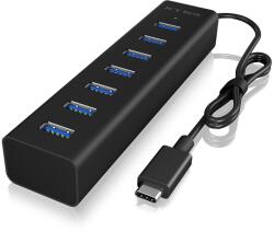 RaidSonic ICY BOX IB-HUB1700-C3 USB 3.2 Gen 1 (3.1 Gen 1) Type-C 5000 Mbit/s Fekete (IB-HUB1700-C3) (IB-HUB1700-C3)