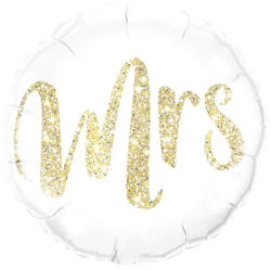 PartyPal Mrs. feliratú glitter gold fólia Lufi, 45 cm