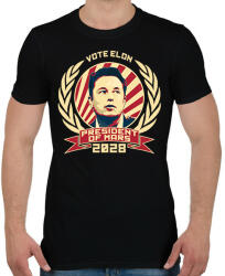 printfashion Elon Mars elnök - Férfi póló - Fekete (7332439)