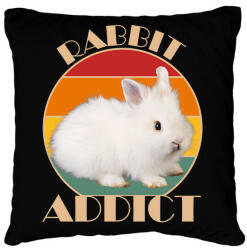 printfashion Rabbit addict - Párnahuzat, Díszpárnahuzat - Fekete (7341278)