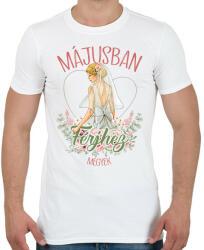 printfashion Májusban férjhez megyek - Férfi póló - Fehér (7336260)