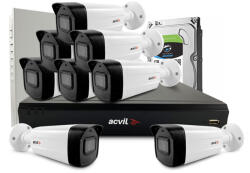 Acvil Sistem supraveghere exterior middle Acvil Pro ACV-M8EXT40-4K, 8 camere, 4K, IR 40 m, 2.8 mm, audio prin coaxial, HDD 1TB (ACV-M8EXT40-4K)