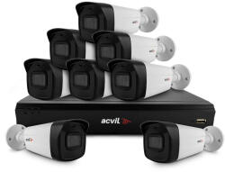 Acvil Sistem supraveghere exterior basic Acvil Pro ACV-B8EXT40-4K, 8 camere, 4K, IR 40 m, 2.8 mm, audio prin coaxial (ACV-B8EXT40-4K)