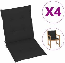 vidaXL Perne scaun de grădină, 4 buc. , negru, 100x50x3 cm (47561)