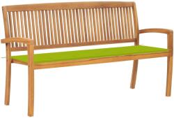 vidaXL Bancă de grădină stivuibilă cu pernă, 159 cm, lemn masiv de tec (3063317)
