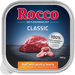Rocco 9x300g Rocco Classic tálcás nedves kutyatáp 9 x 300 g- Marha & szárnyasszív