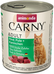 Animonda 12x800g animonda Carny Adult nedves macskatáp- Mix: 3 szárnyas- & marhaváltozat