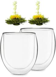 Feelino Set de gheață 2, cești de ceai, set de 2, 320 ml, sticlă borosilicată de înaltă calitate, sigură pentru mașina de spălat vase (YBXUENAWVB) (YBXUENAWVB) Pahar