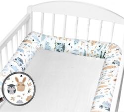 Kidizi Set 2 aparatori laterale multifunctionale tip rulou pentru patut 120x60 cm Kidizi Forest Friends, husa detasabila, diametru 10 cm (5949221107578)
