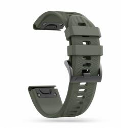  Okosóra szilikon szíj - GARMIN FENIX 5 / 6 / 6 PRO / 7 - TECH-PROTECT Iconband katonai zöld szilikon szíj - tokgalaxis