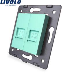 LIVOLO Priza dubla telefon + internet Livolo, Verde, C7-1TC-18 (C7-1TC-18)